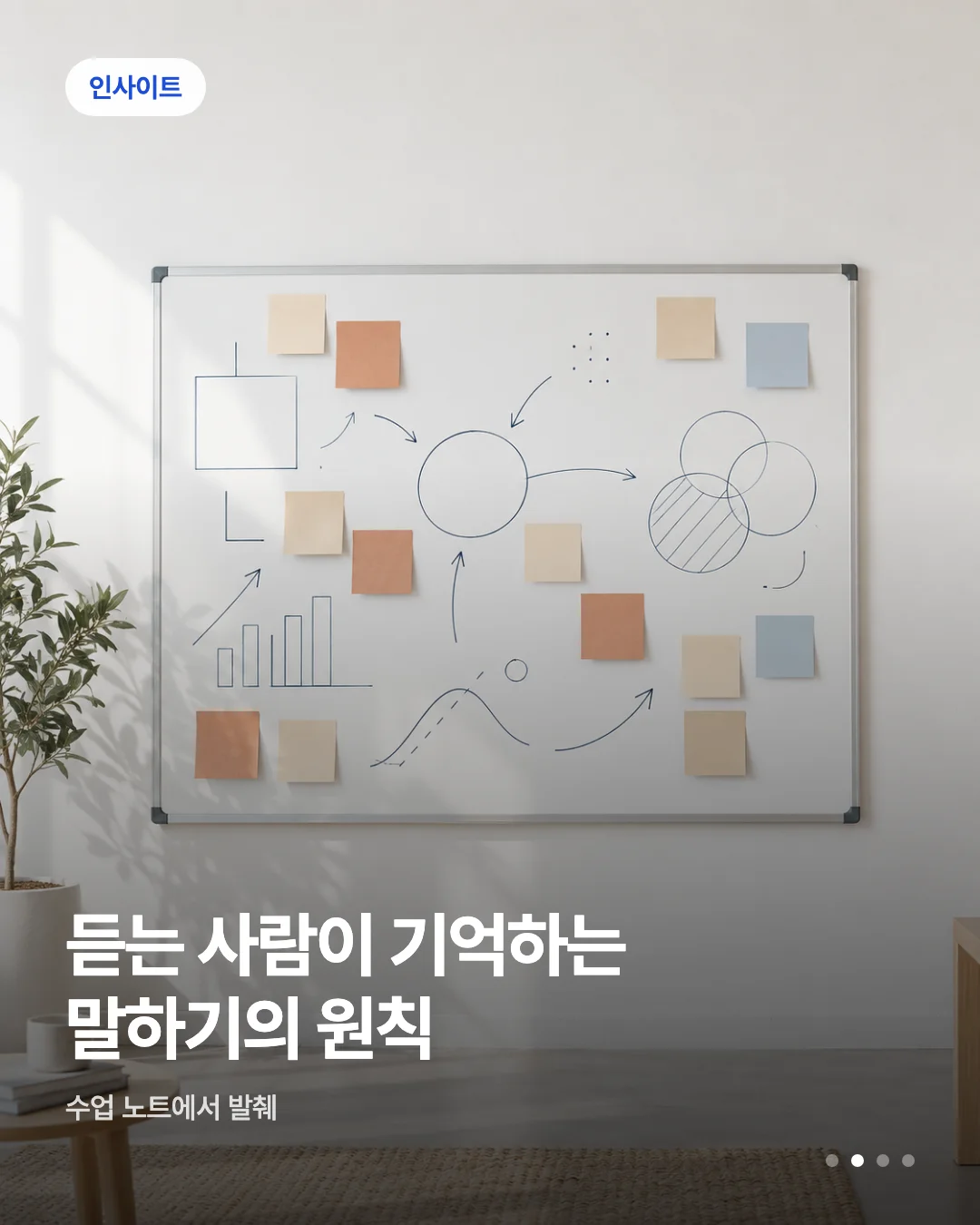 카드뉴스 초안 예시 — 인사이트 배지와 헤드라인이 실린 카드 한 장